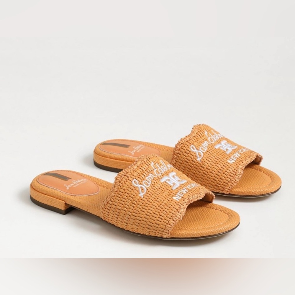 Women’s Sam Edelman Evette Marigold Raffia Slide Sandals Size 9